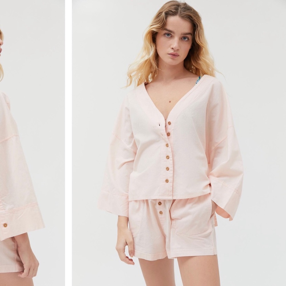 Urban Outfitters Linen Button Down Top
